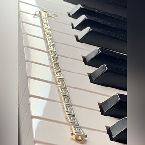825 Silver Greek Key Bracelet - approx 7.5 Inches